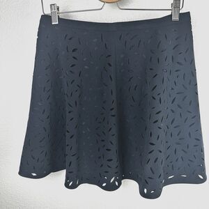 Banana Republic Factory Women's Laser Cut Skirt Navy A line  Side Zip